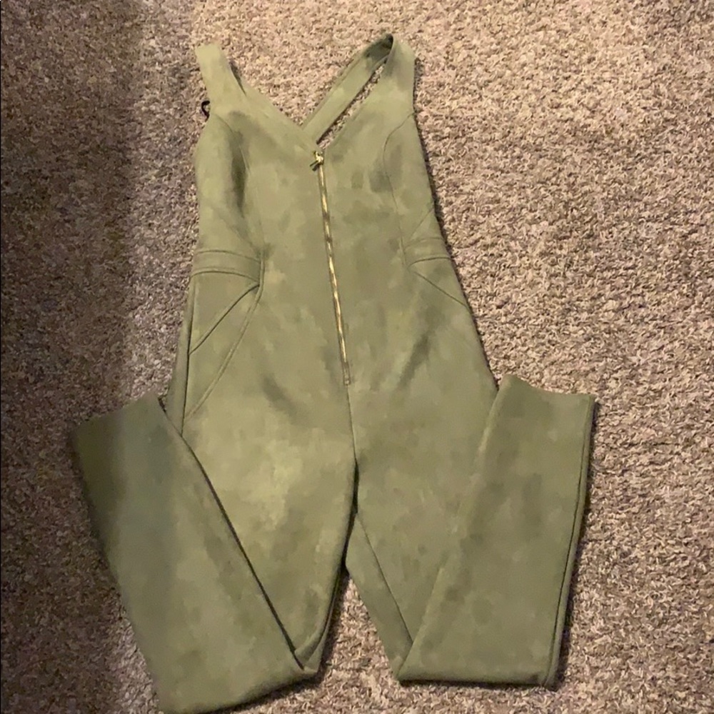 Faux suede jumpsuit